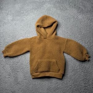Old Navy Hoodie Baby Girl 2T Brown Fuzzy Pullover